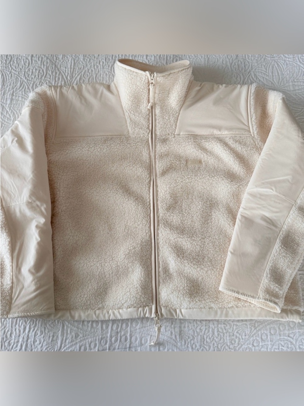 SKIMS Teddy Boxy Zip Up Jacket Color Ecru Size XL NWT